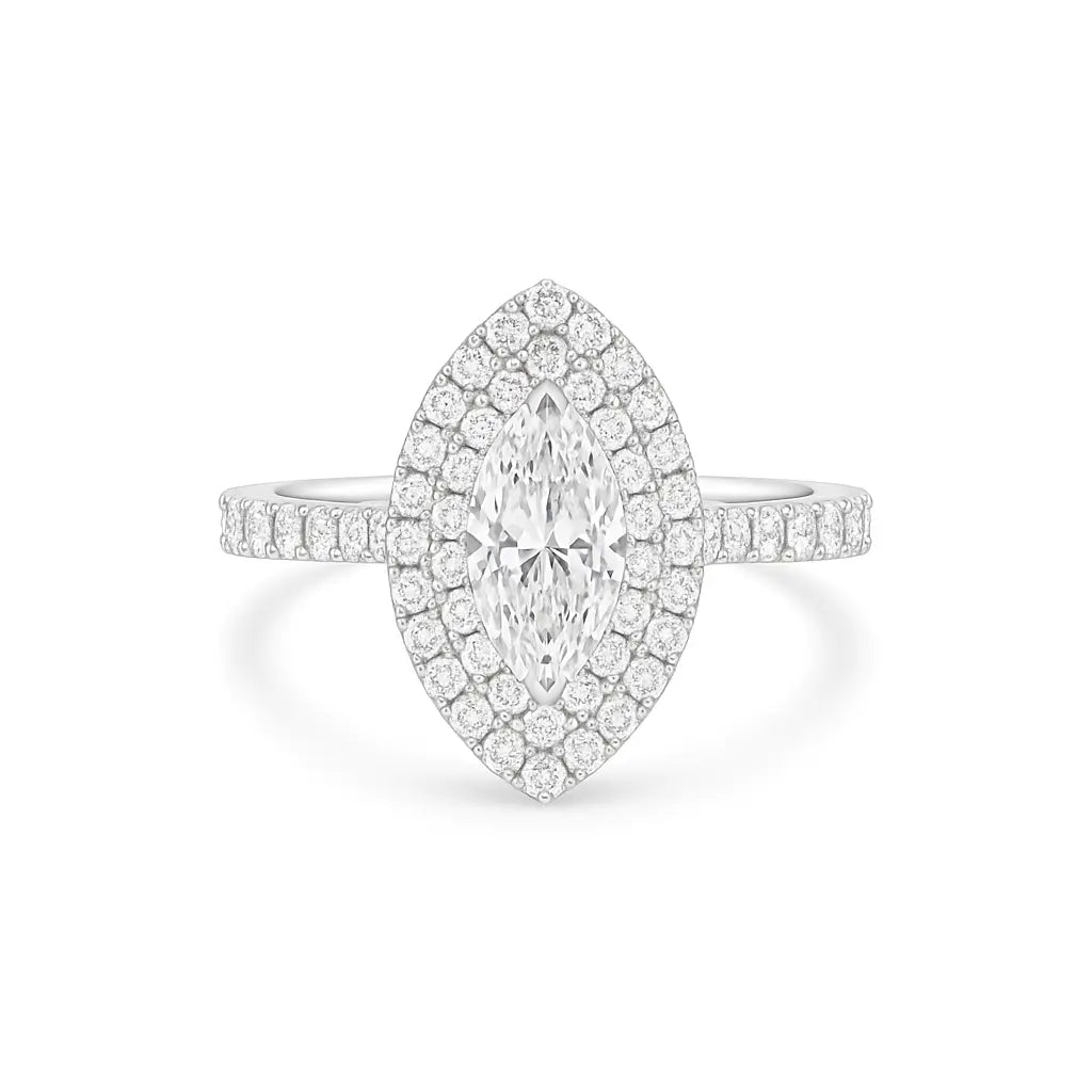 Daisy Double Halo Marquise Cut Diamond Ring Chloe's Jewellers
