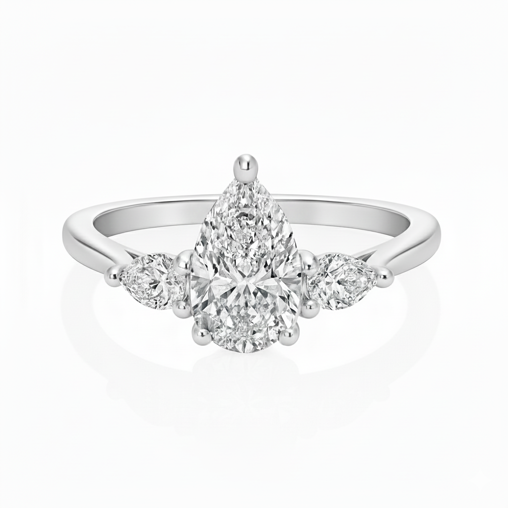 Bluebell Pear Cut Three Stone Diamond Ring Chloe's Jewellers