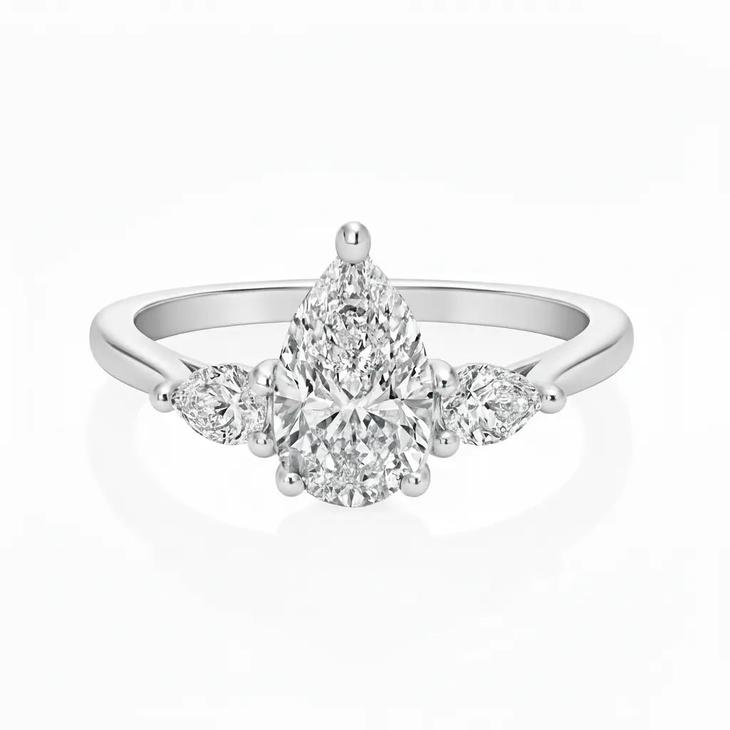 Bluebell Pear Cut Three Stone Diamond Ring Chloe's Jewellers