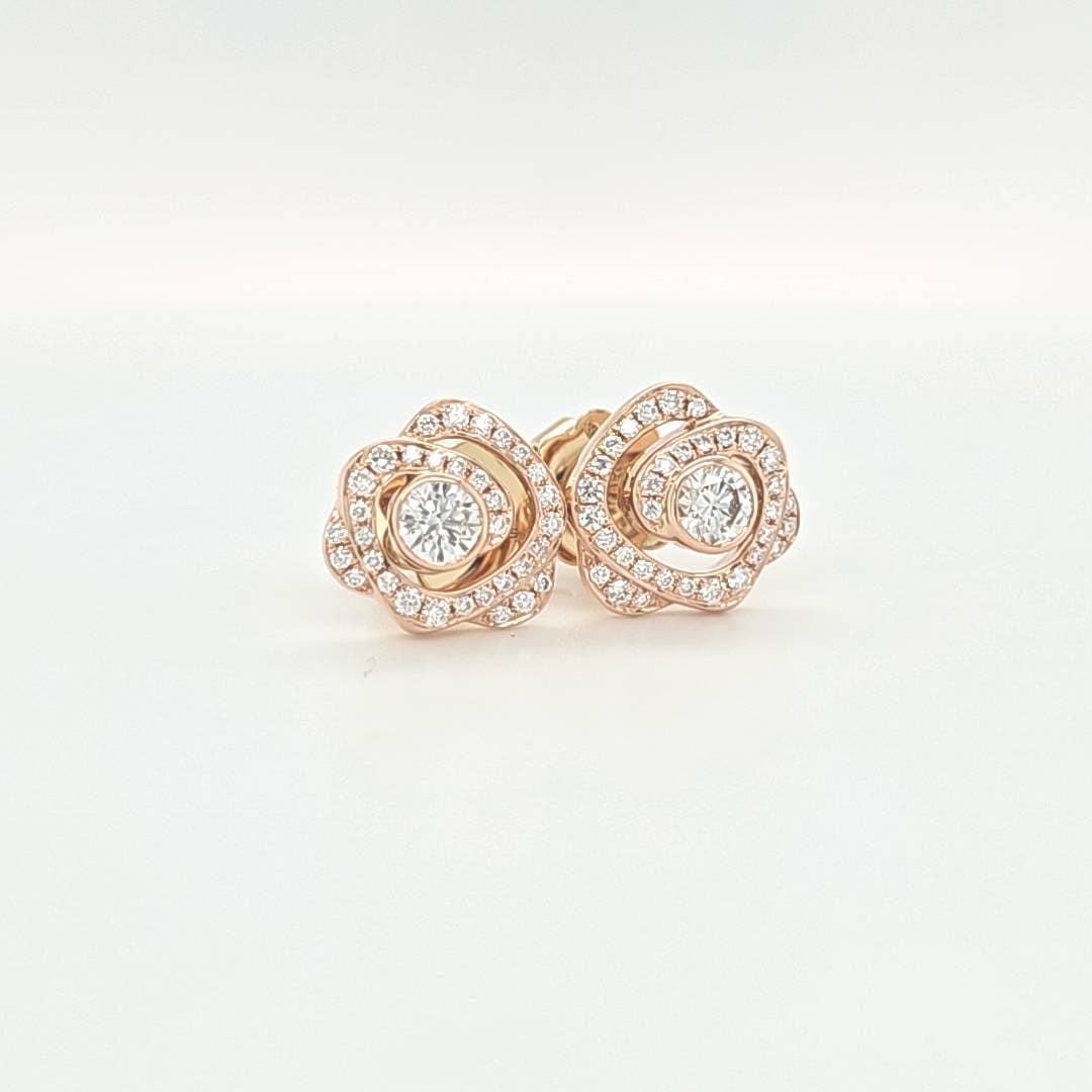 Pre-Owned | Boodles Maymay Rose Diamond Earrings, 18K Rose Gold Chloe's Jewellers