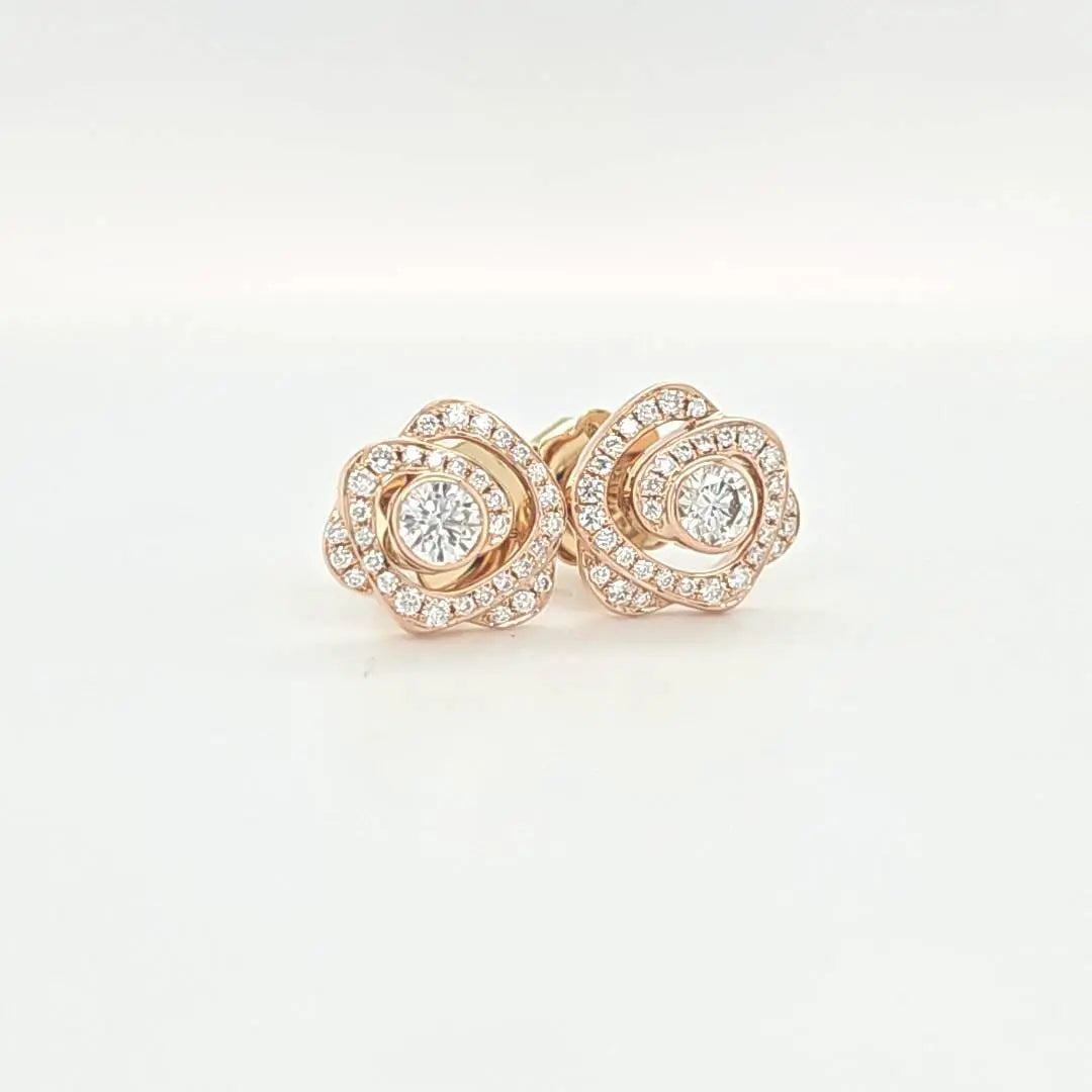 Pre-Owned | Boodles Maymay Rose Diamond Earrings, 18K Rose Gold Chloe's Jewellers