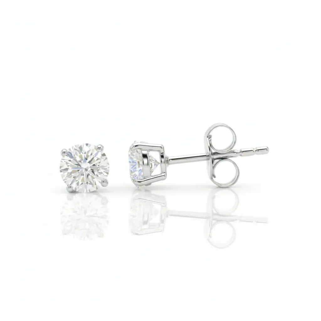 1.04ct Round Cut Natural Diamond Stud Earrings, 18ct Yellow Gold Chloe's Jewellers
