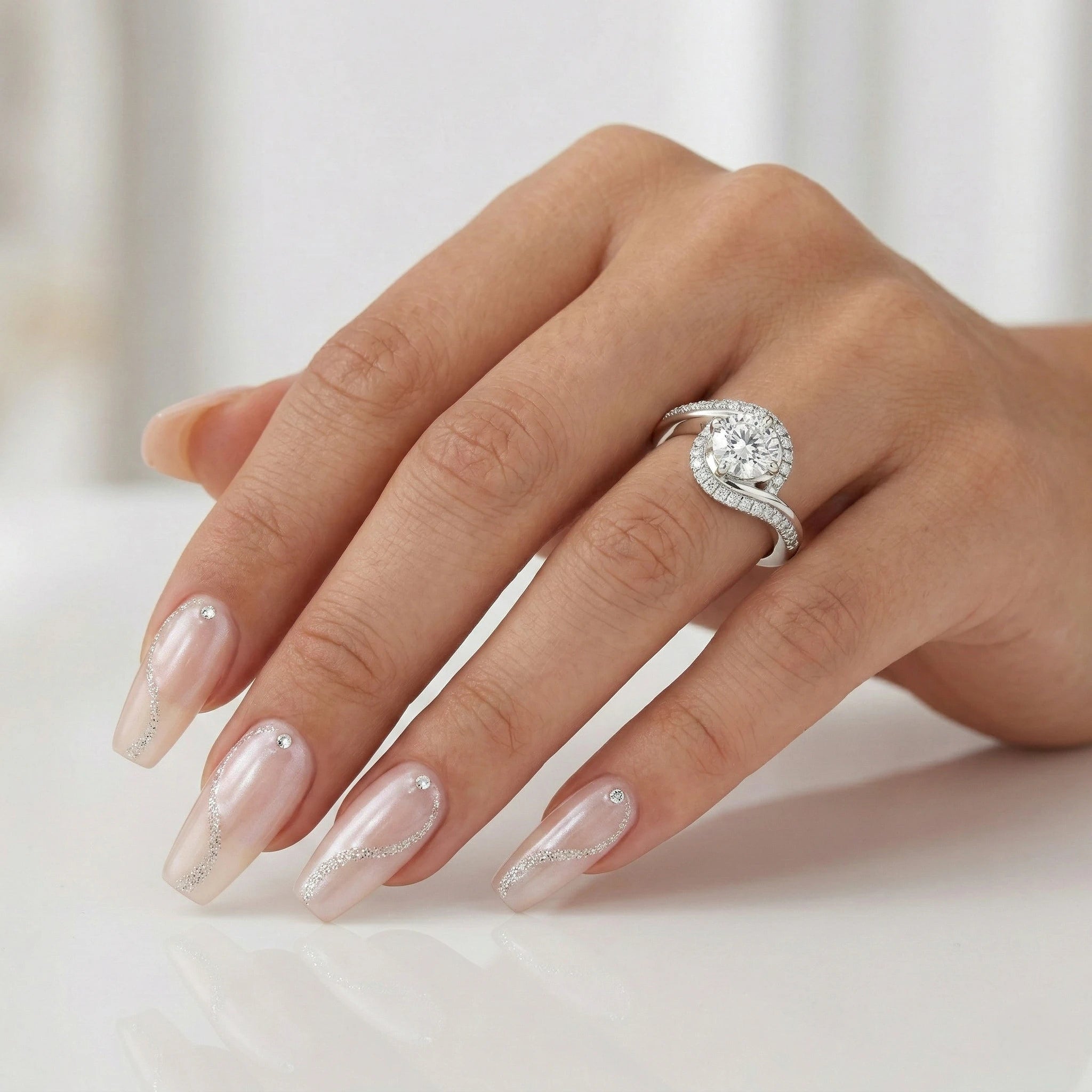 0.83ct GIA Round Cut Natural Diamond Semi Halo Engagement Ring, F / VS1 Chloe's Jewellers
