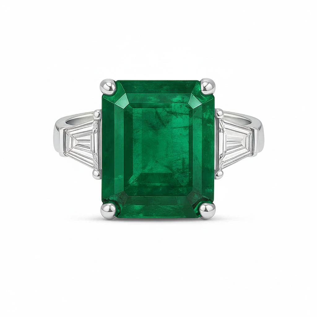 Leilani Green Emerald & Diamond Ring