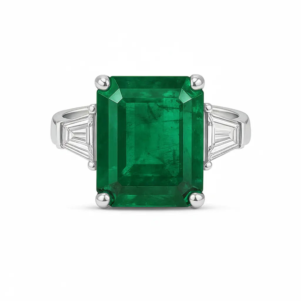 Leilani Green Emerald & Diamond Ring Chloe's Jewellers