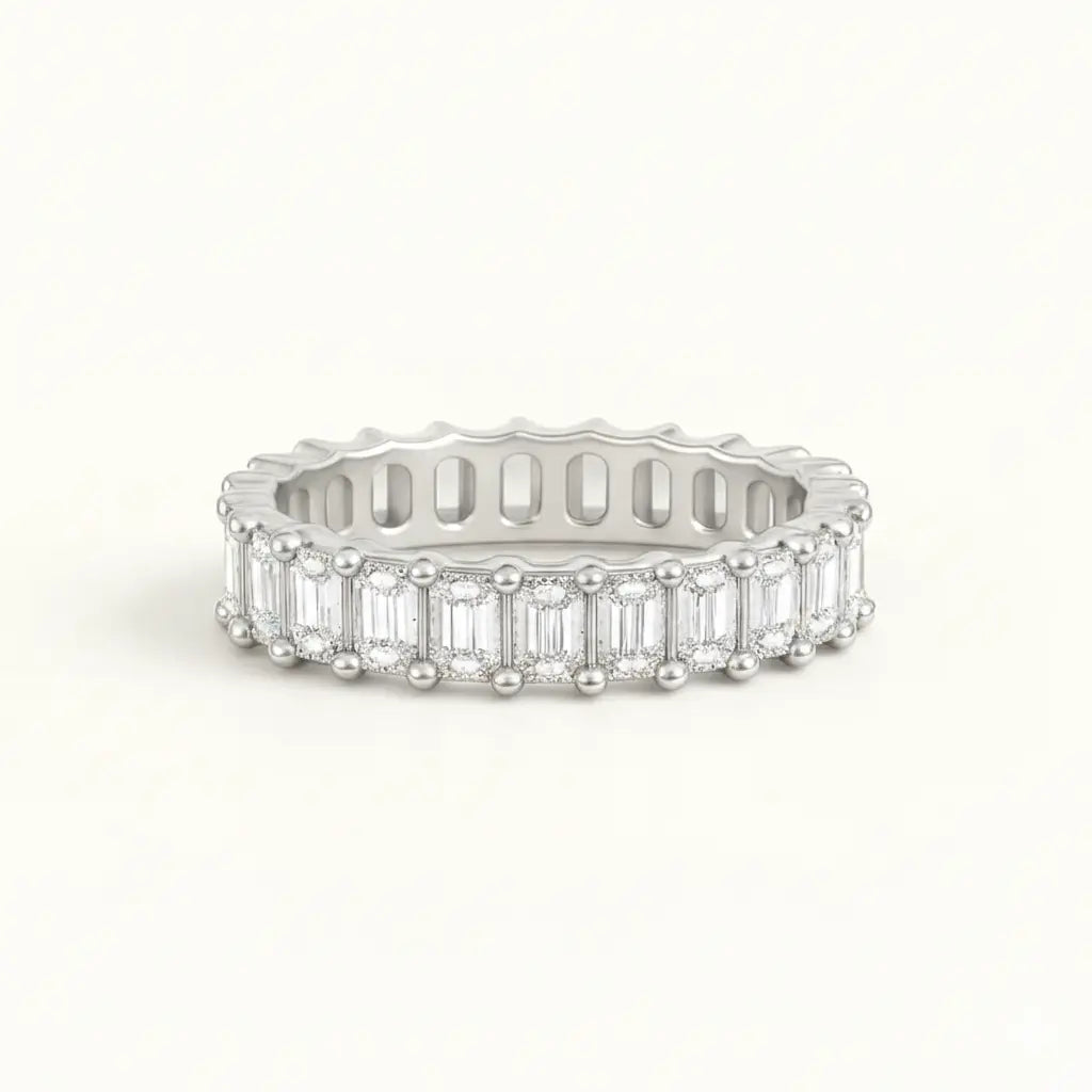 Emerald Diamond Full Eternity Ring Chloe's Jewellers