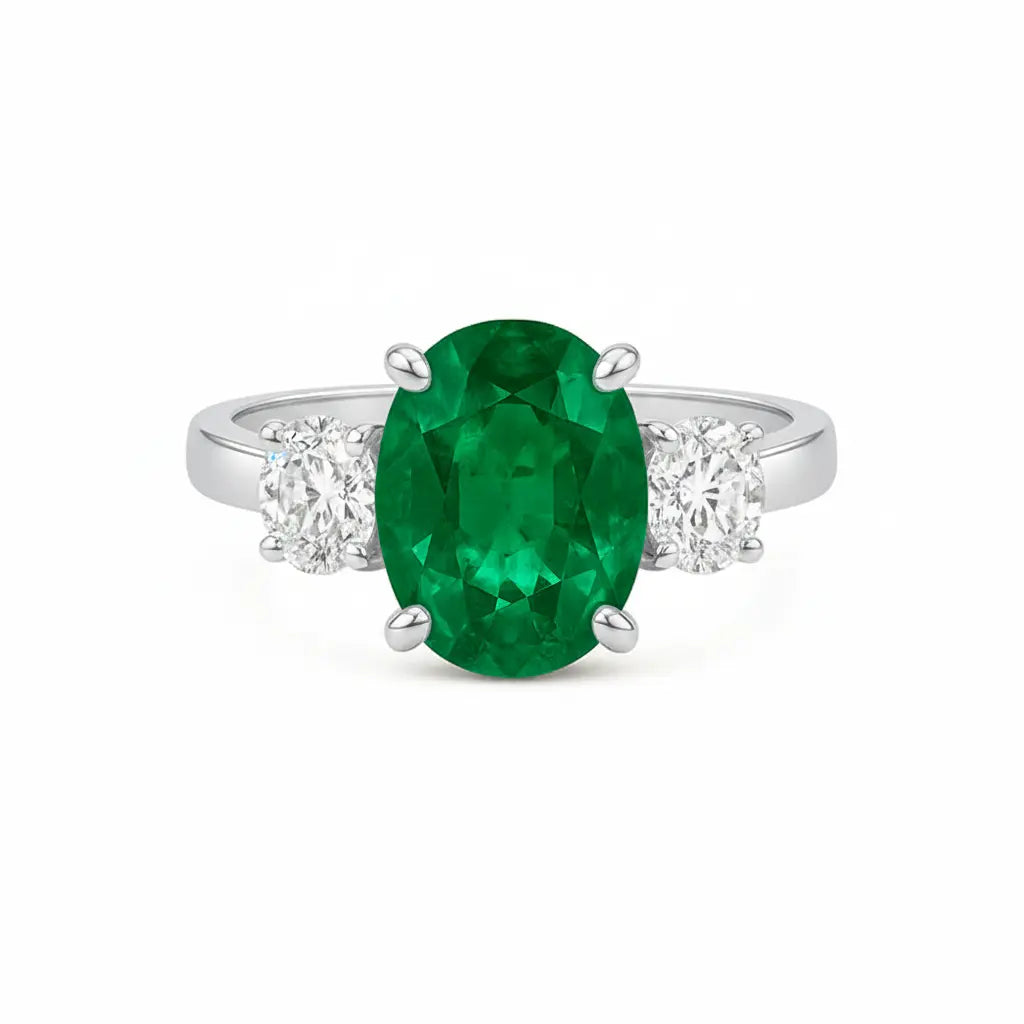 Primrose Green Emerald & Diamond Ring Chloe's Jewellers
