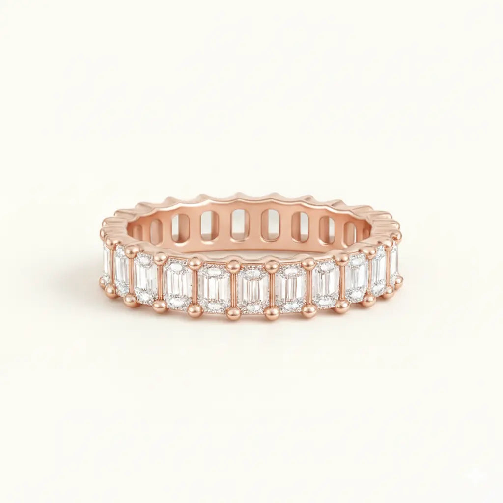 Emerald Diamond Full Eternity Ring Chloe's Jewellers
