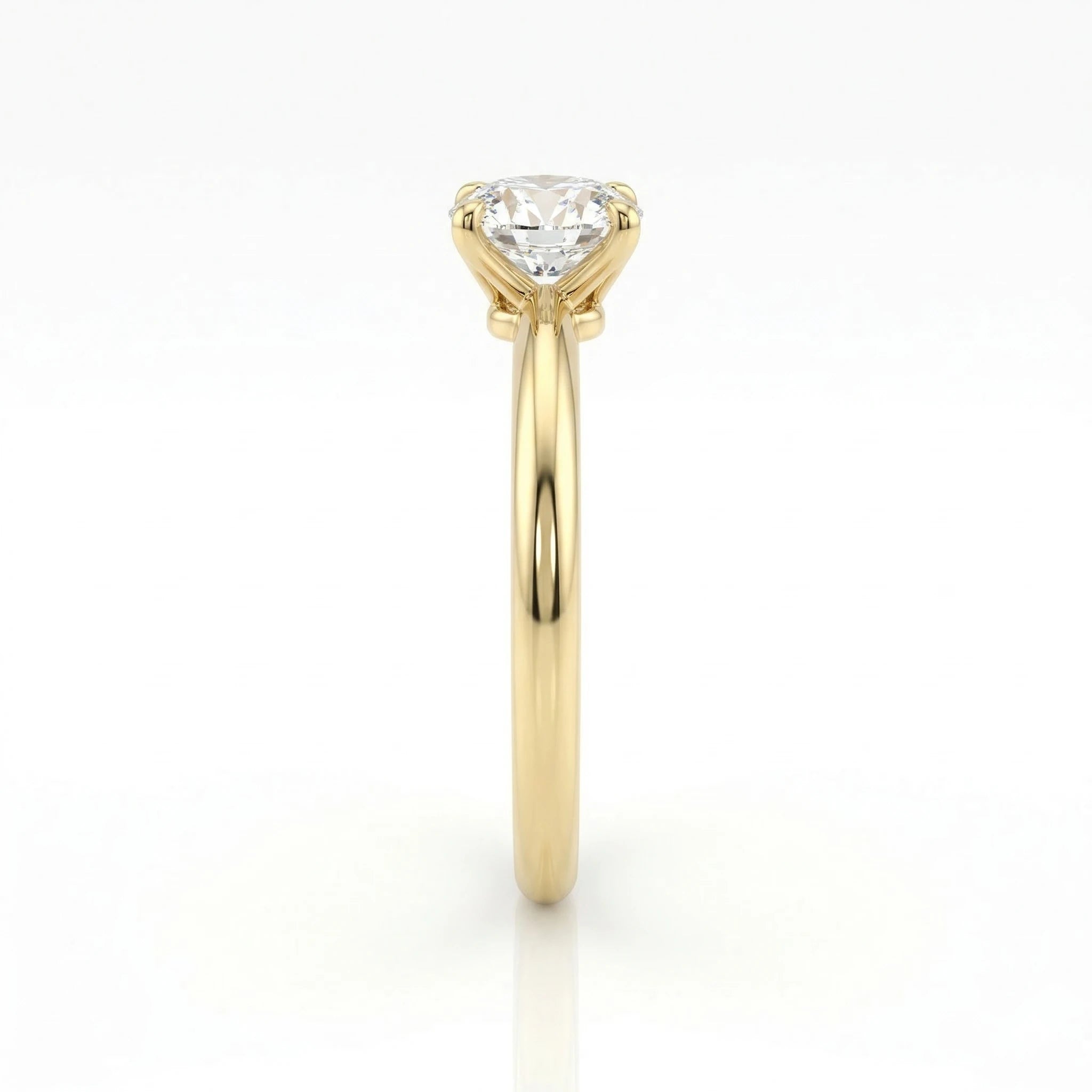 0.44ct Natural Oval Cut Solitaire Setting Engagement Ring