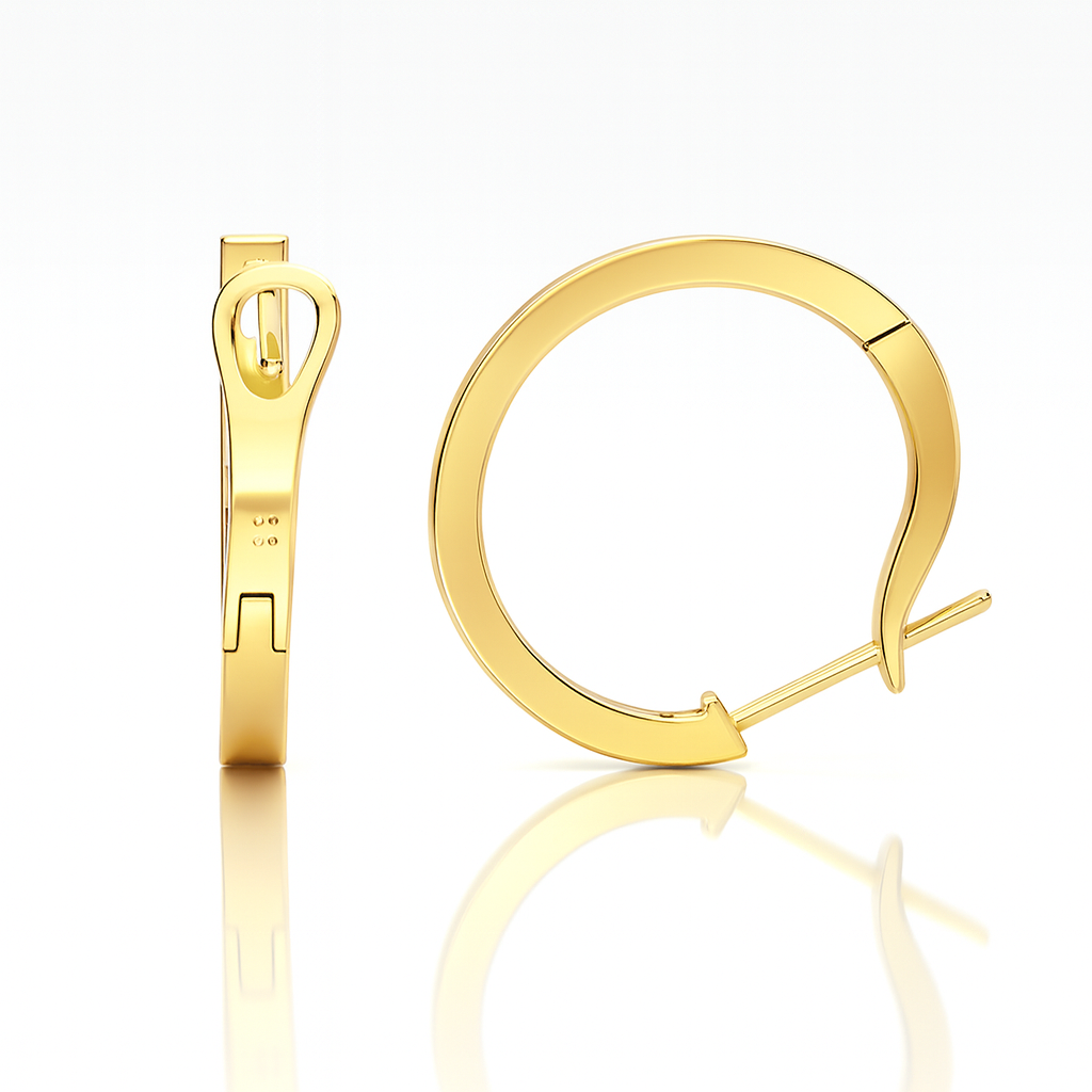 Channel set In Out Baguette Diamond Hoop Earring