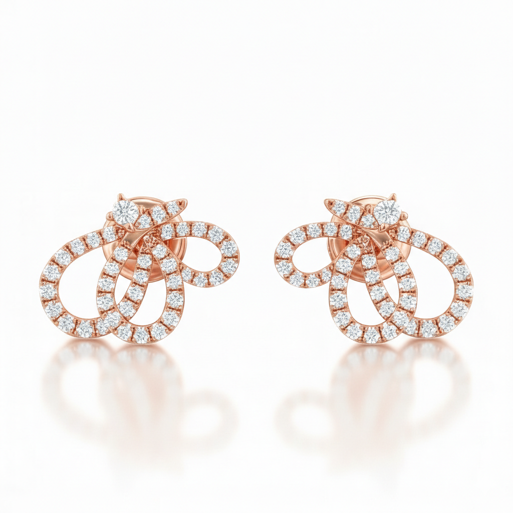 Butterfly Natural Diamond White Gold Stud Earrings Chloe's Jewellers