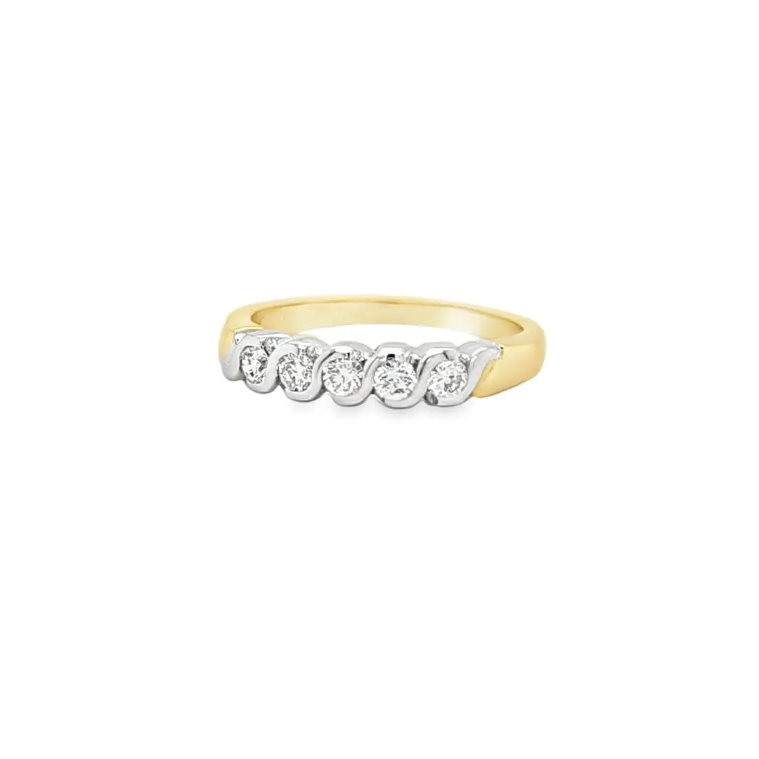 Two Tone Half Eternity Ring Chloe's Jewellers