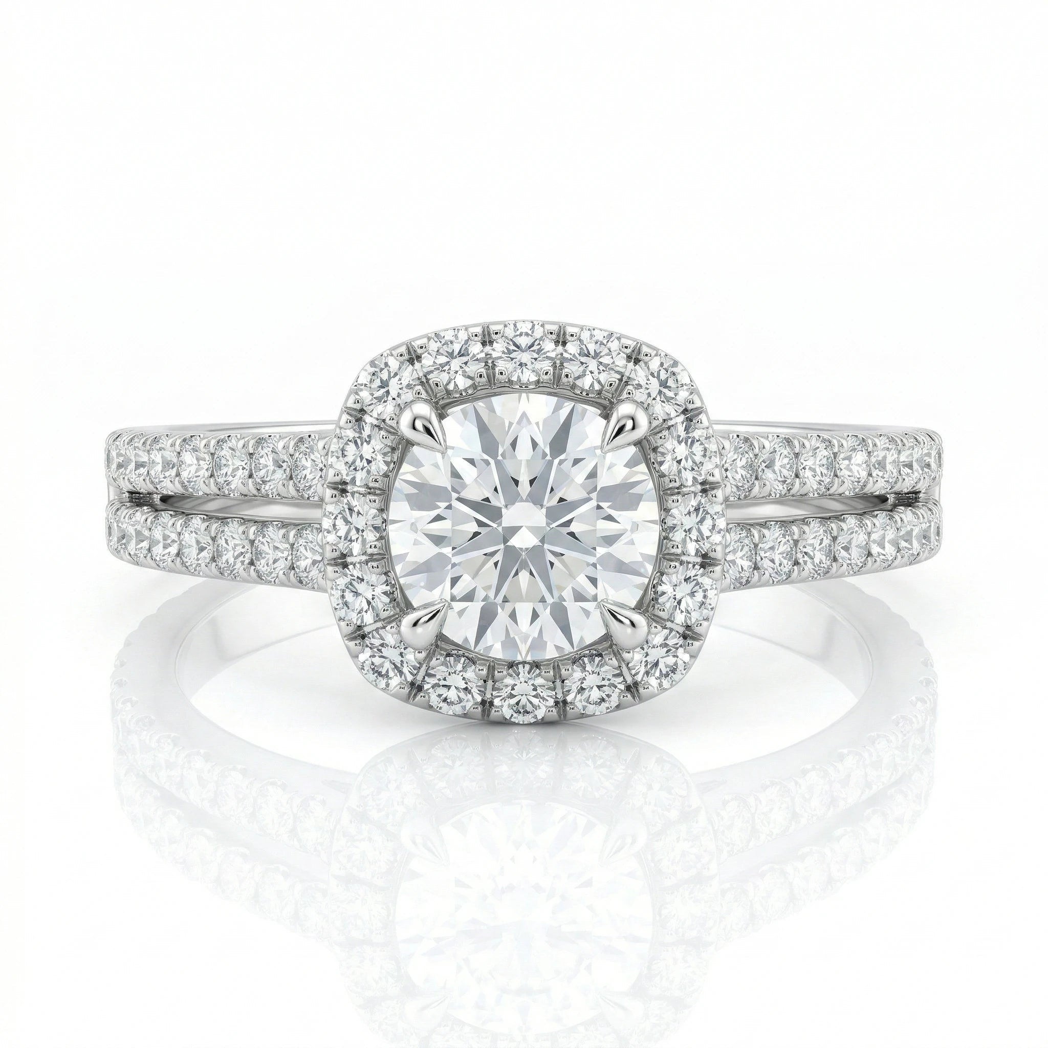 0.40ct GIA Round Cut Natural Diamond Halo Setting Engagement Ring Chloe's Jewellers