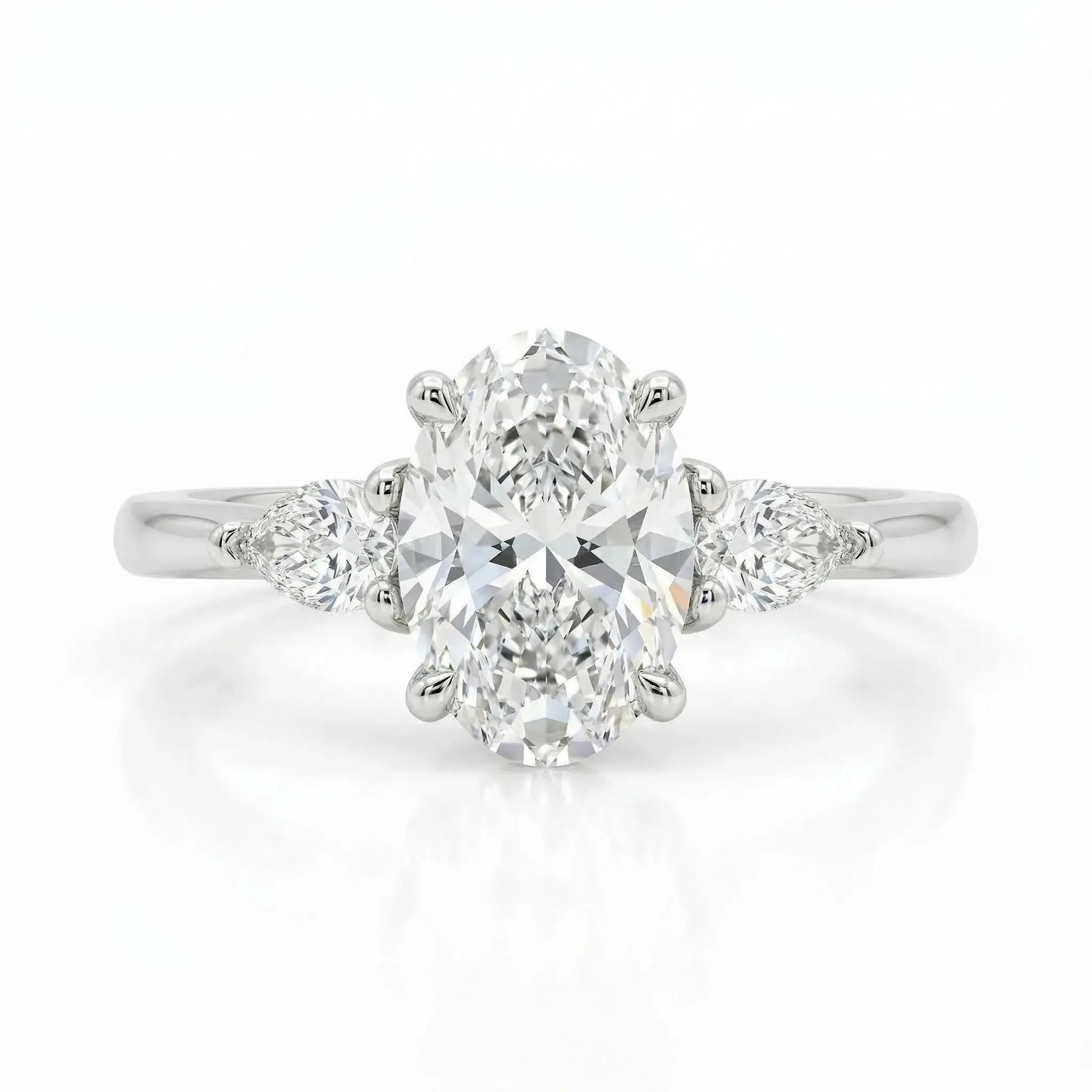 1.01ct Oval side stone ring Chloe's Jewellers