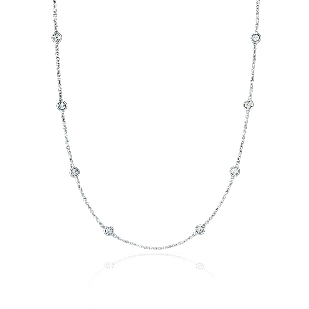 18K Rose Gold Round Diamond Chain Necklace 0.50CT