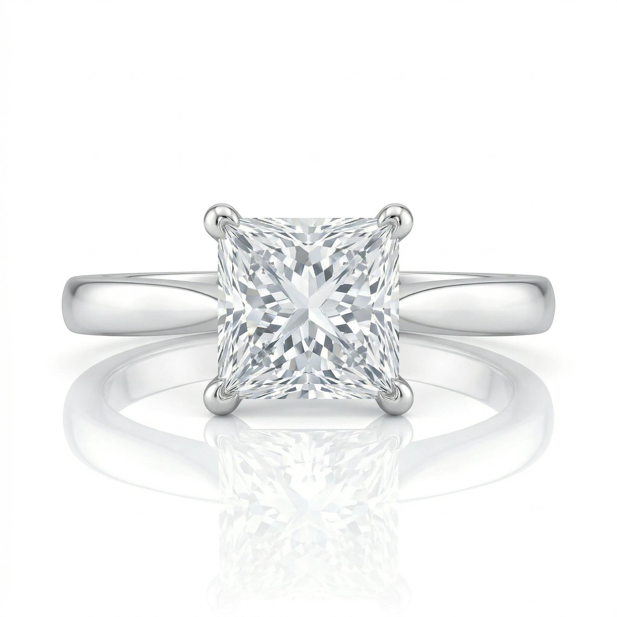 0.71ct GIA Natural Princess Cut Solitaire Setting Engagement Ring Chloe's Jewellers