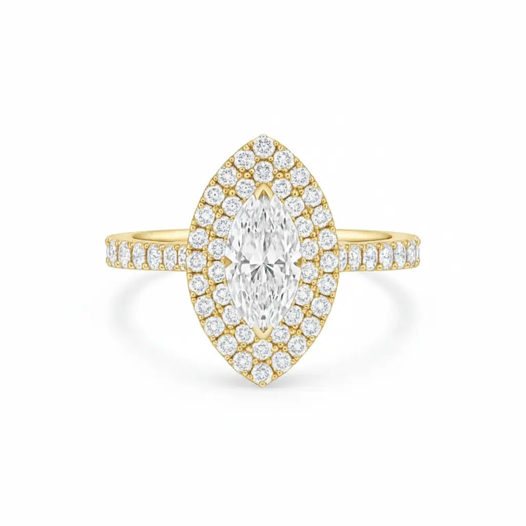 Daisy Double Halo Marquise Cut Diamond Ring Chloe's Jewellers