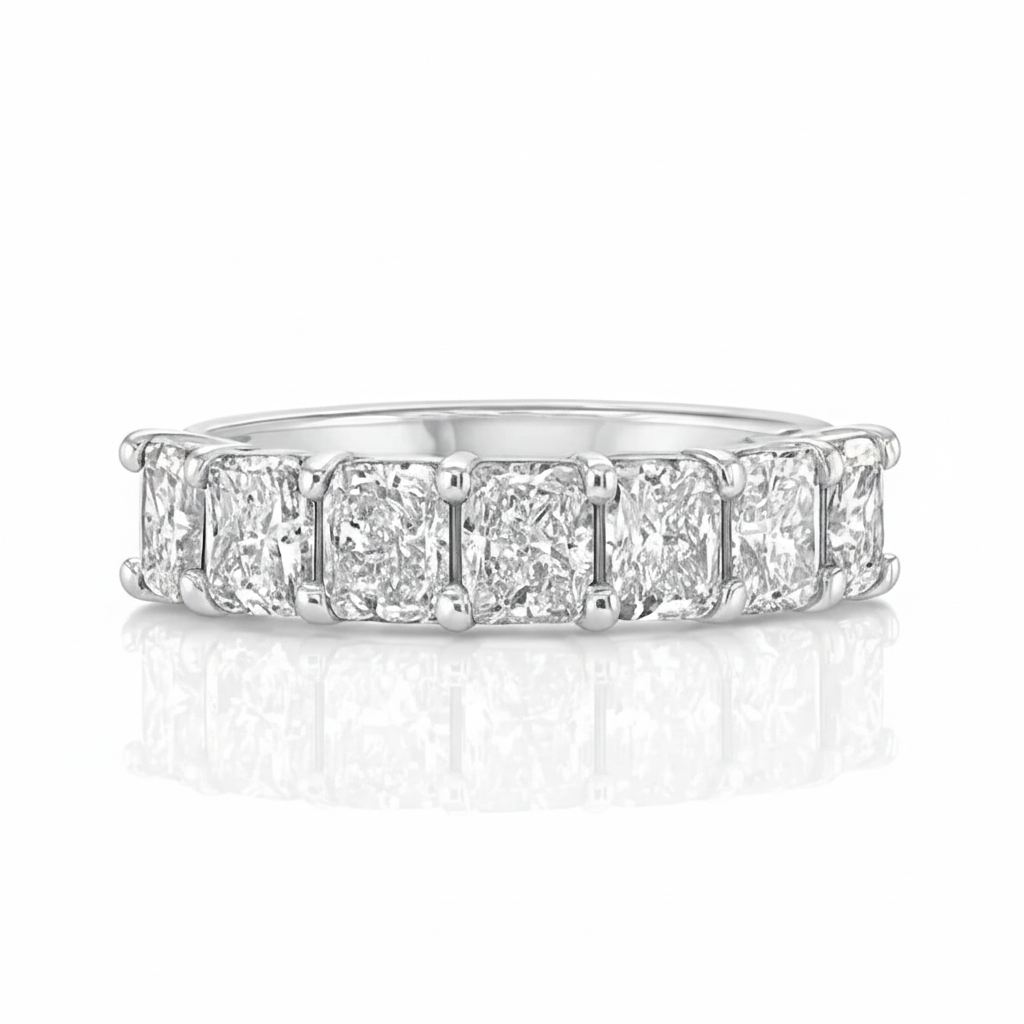 Radiant Diamond Eternity Ring 18k Gold Chloe's Jewellers