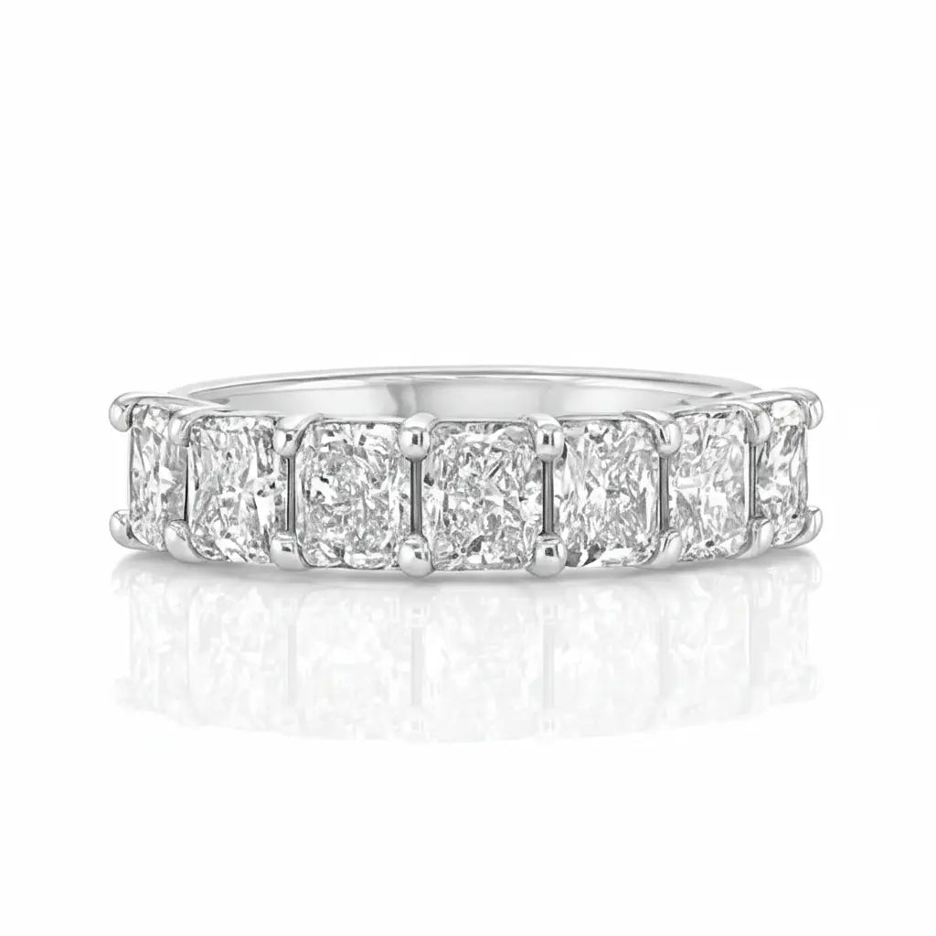 Radiant Diamond Eternity Ring 18k Gold Chloe's Jewellers