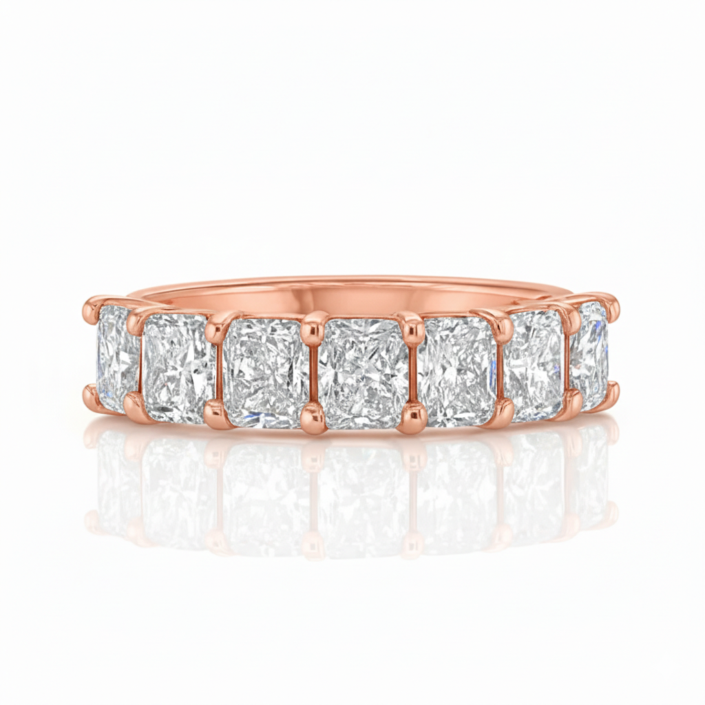 Radiant Diamond Eternity Ring 18k Gold Chloe's Jewellers