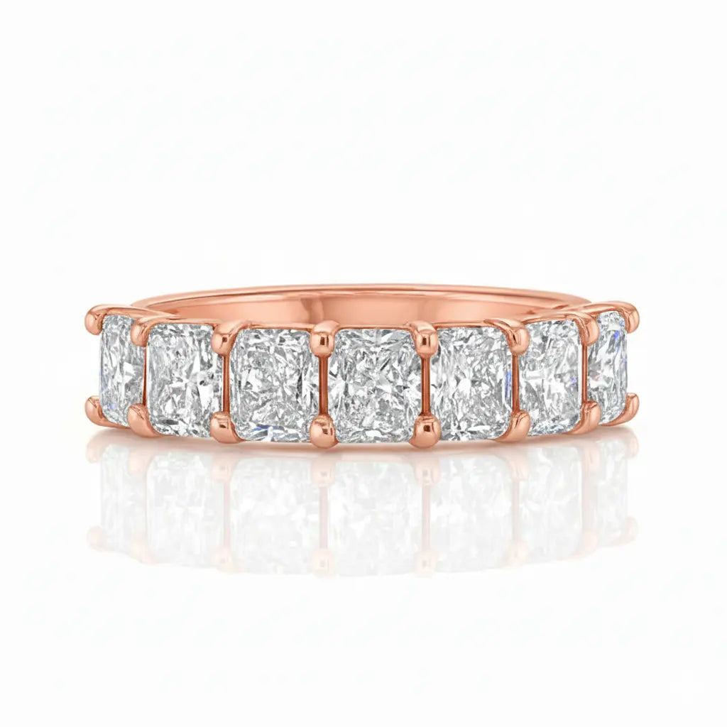 Radiant Diamond Eternity Ring 18k Gold Chloe's Jewellers