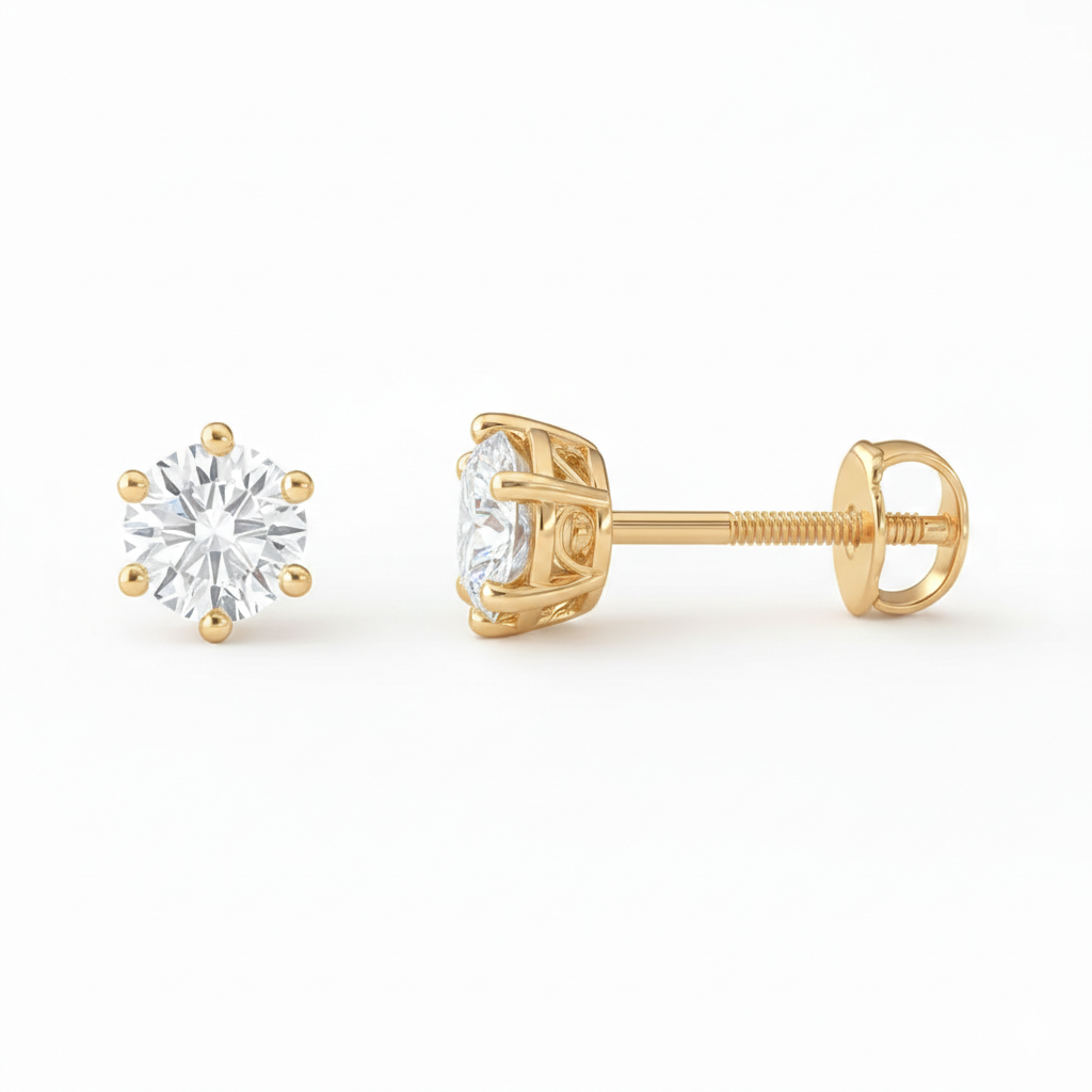 Diamond Stud Earrings 1.40ct 18k White Gold