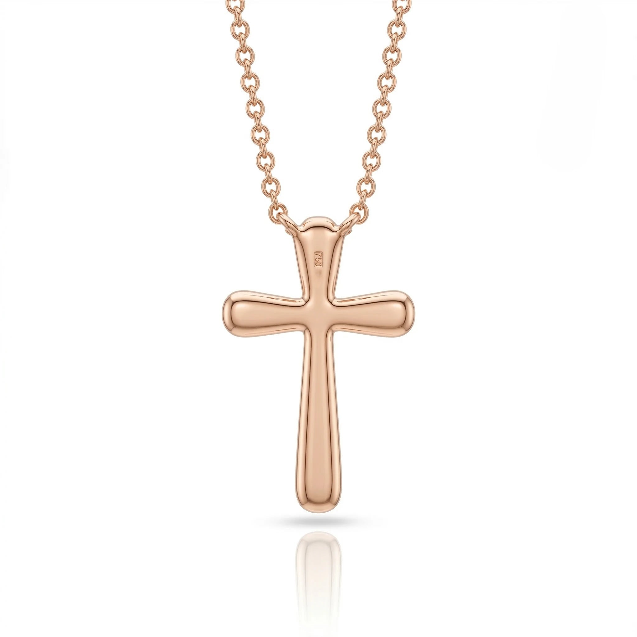 0.25ct Natural Diamond Cross Pendant Necklace in 18K Rose Gold Chloe's Jewellers