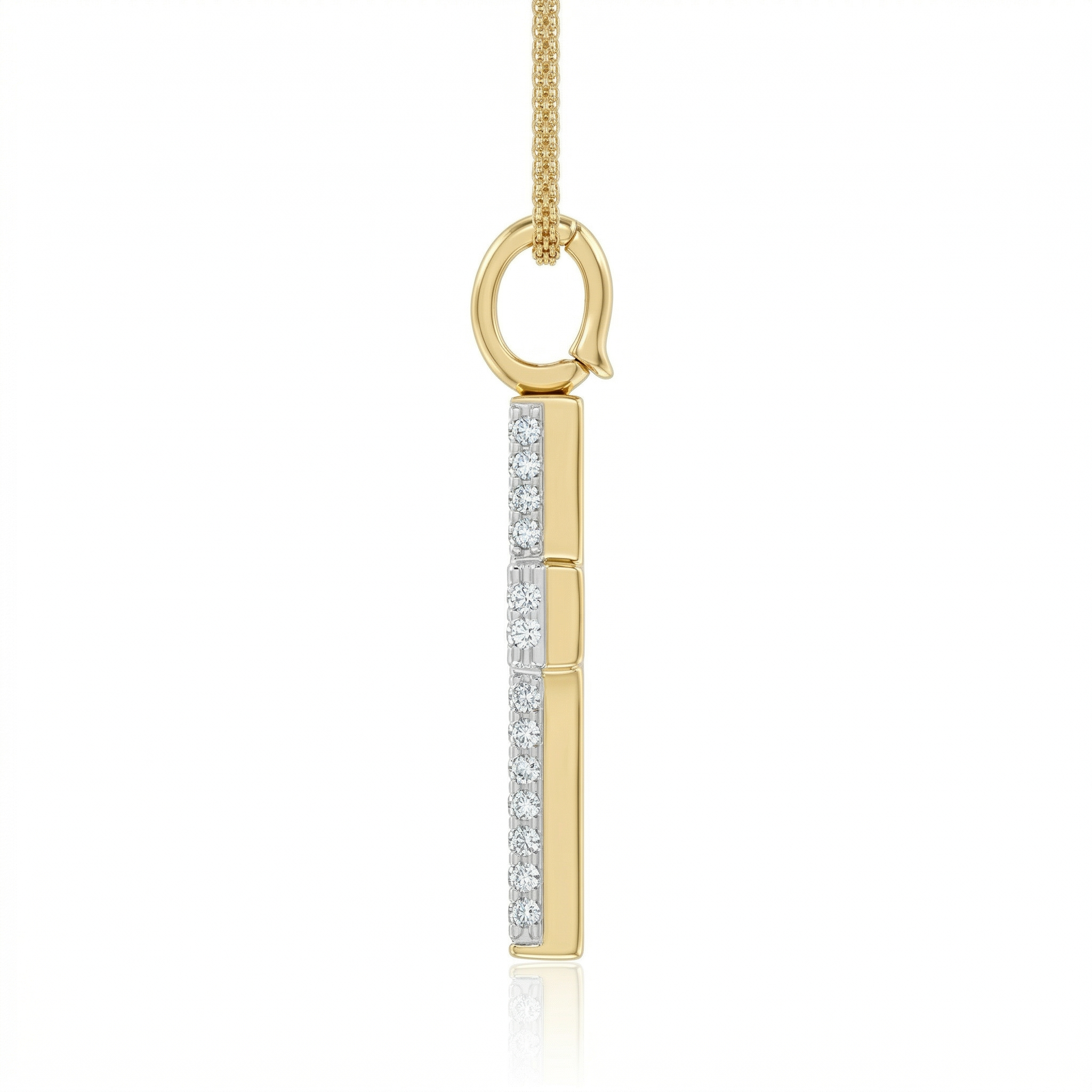 0.78ct Natural Diamond Cross Pendant Necklace in 18K Yellow Gold Chloe's Jewellers