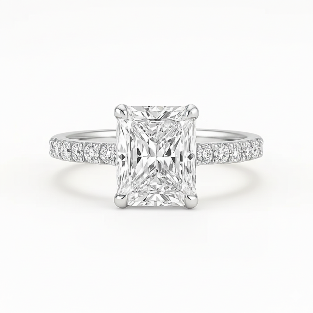 Orchid Radiant Cut Diamond Engagement Ring in Platinum – 1.46ct GIA