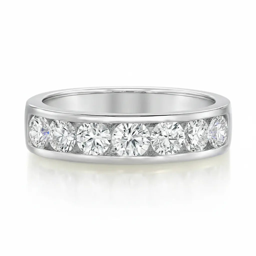 Round Diamond Channel Eternity Ring 18k Gold Chloe's Jewellers