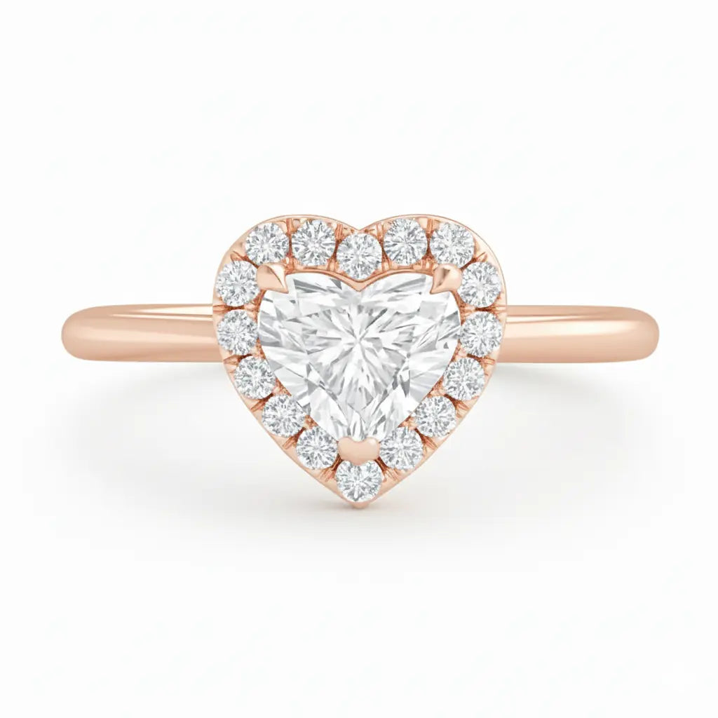 Poppy Heart Halo Diamond Ring – 18K Gold or Platinum Chloe's Jewellers