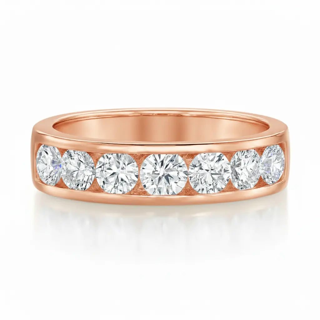 Round Diamond Channel Eternity Ring 18k Gold Chloe's Jewellers