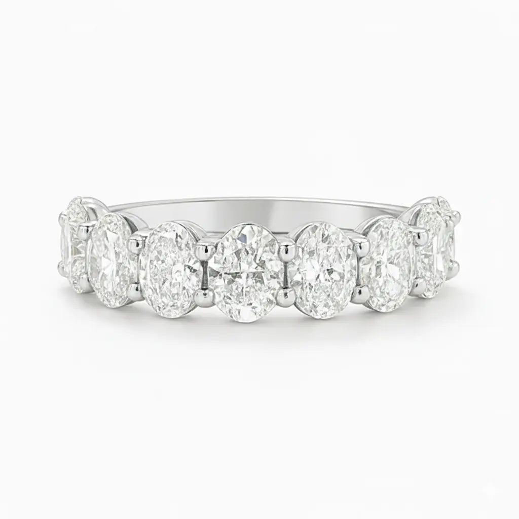 1.43ct 7-Stone Diamond Eternity Ring | F SI1 | 18K White Gold Chloe's Jewellers