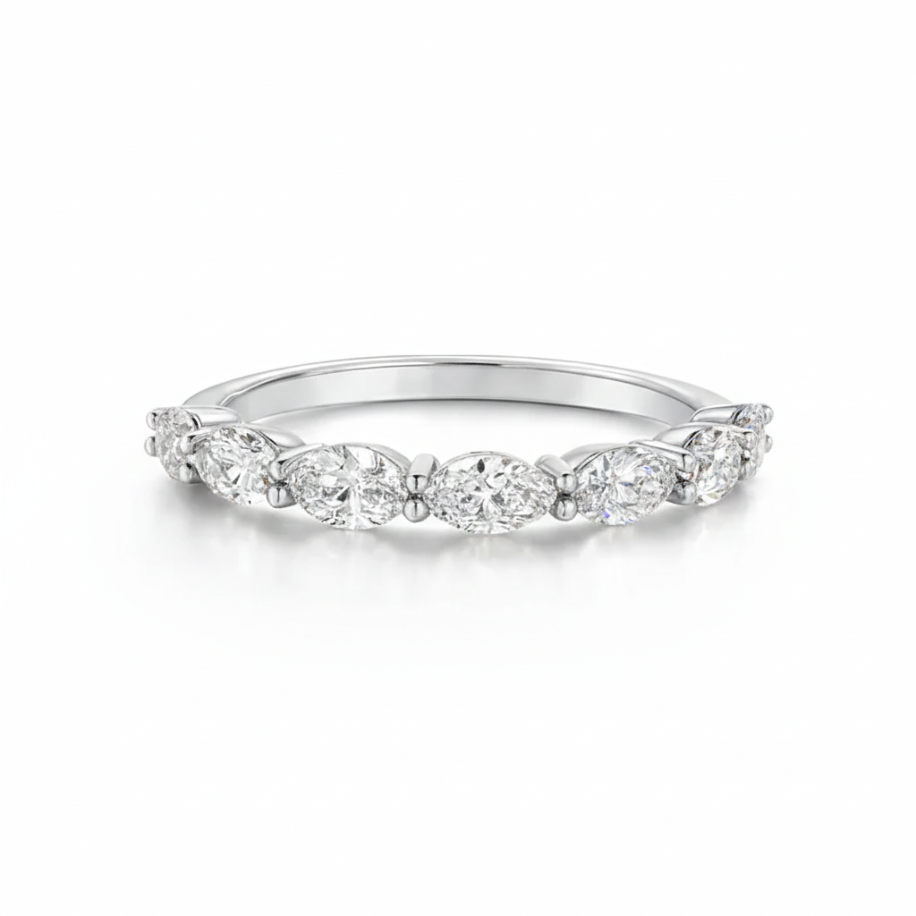 Marquise Diamond Sideways Half Eternity Ring Chloe's Jewellers