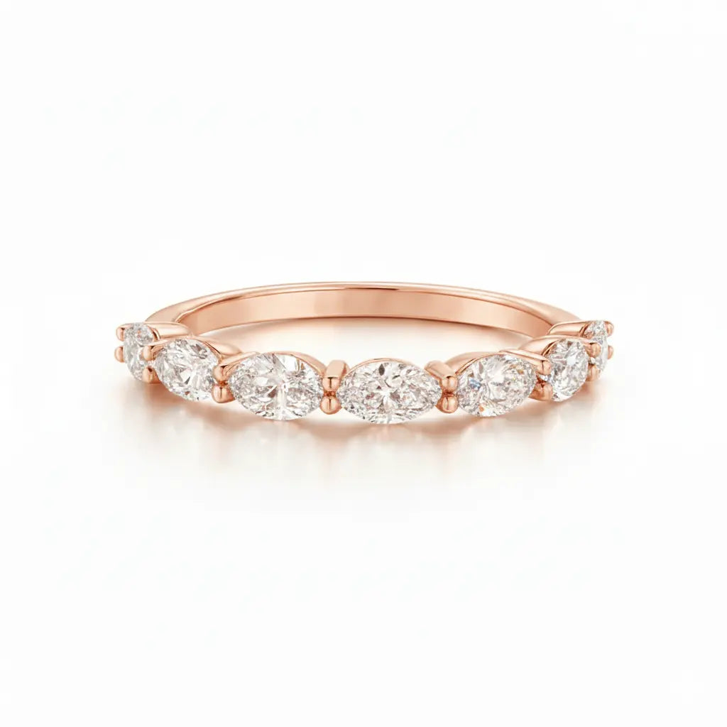 Marquise Diamond Sideways Half Eternity Ring Chloe's Jewellers