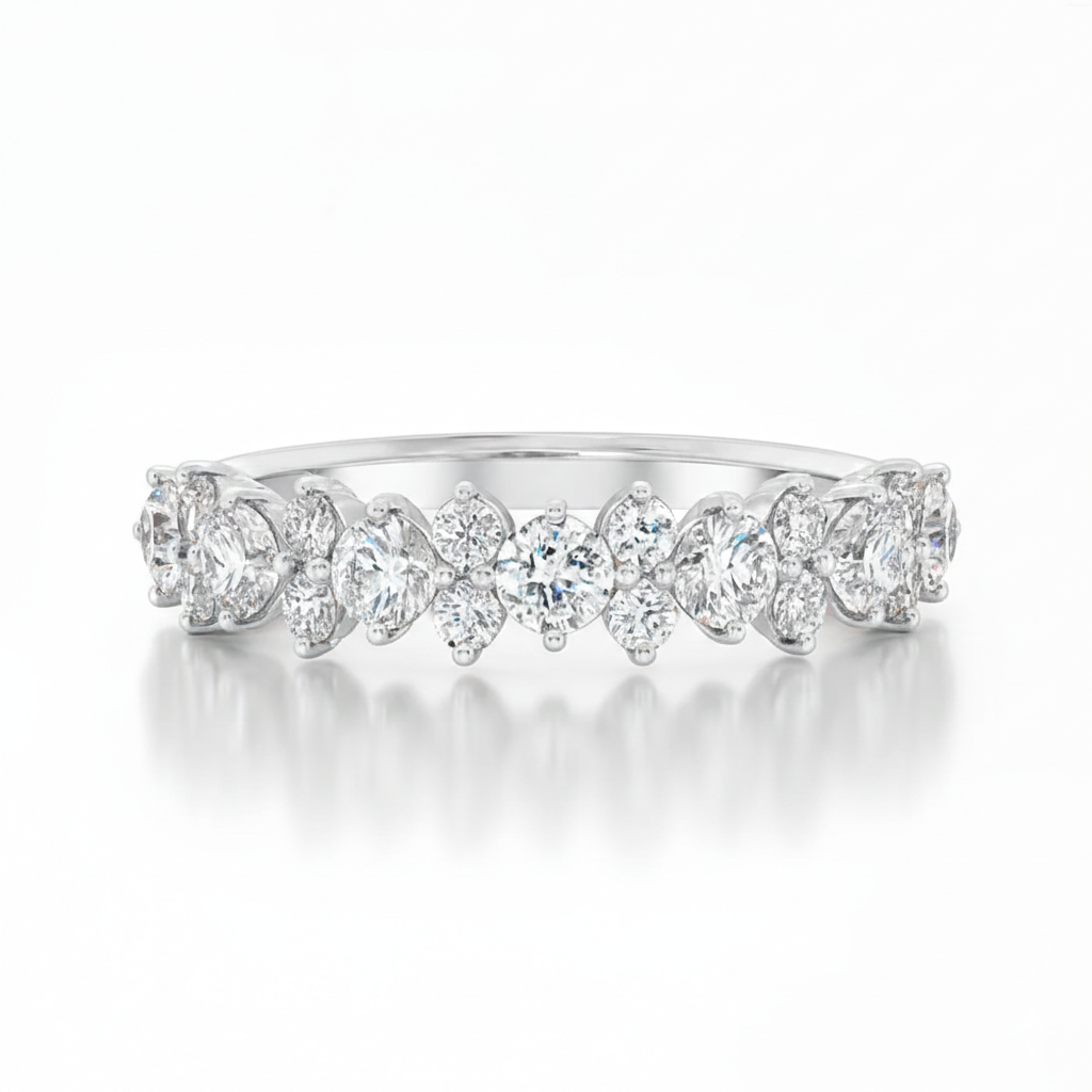 Round Diamonds Half Eternity Ring