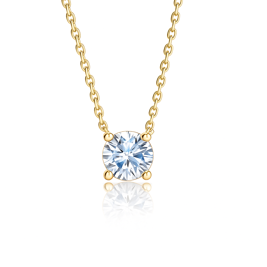 18K White Gold Round cut Natural Diamond Pendant Necklace 0.41CT Chloe's Jewellers