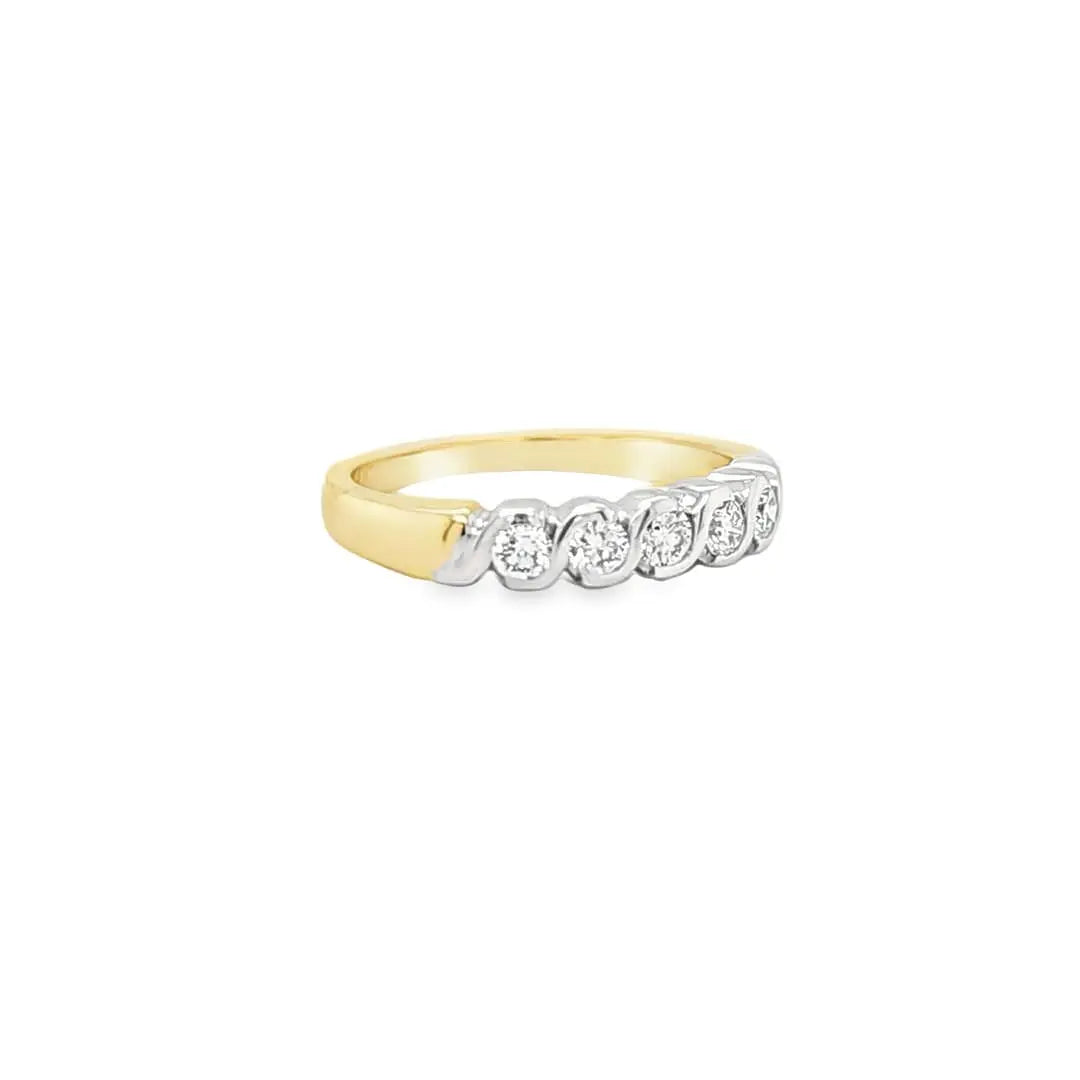 Two Tone Half Eternity Ring Chloe's Jewellers