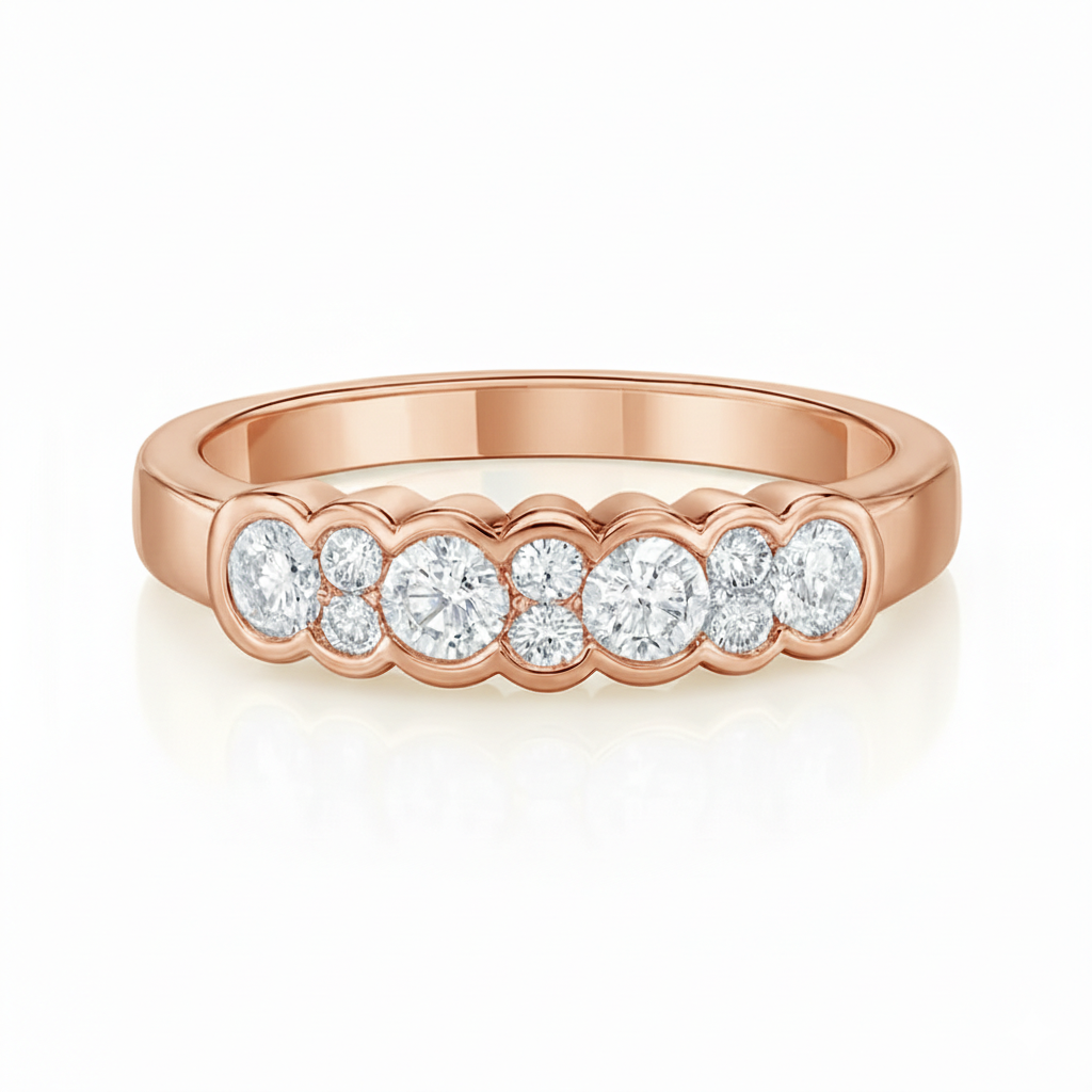 Semi Bezel Half Eternity Ring