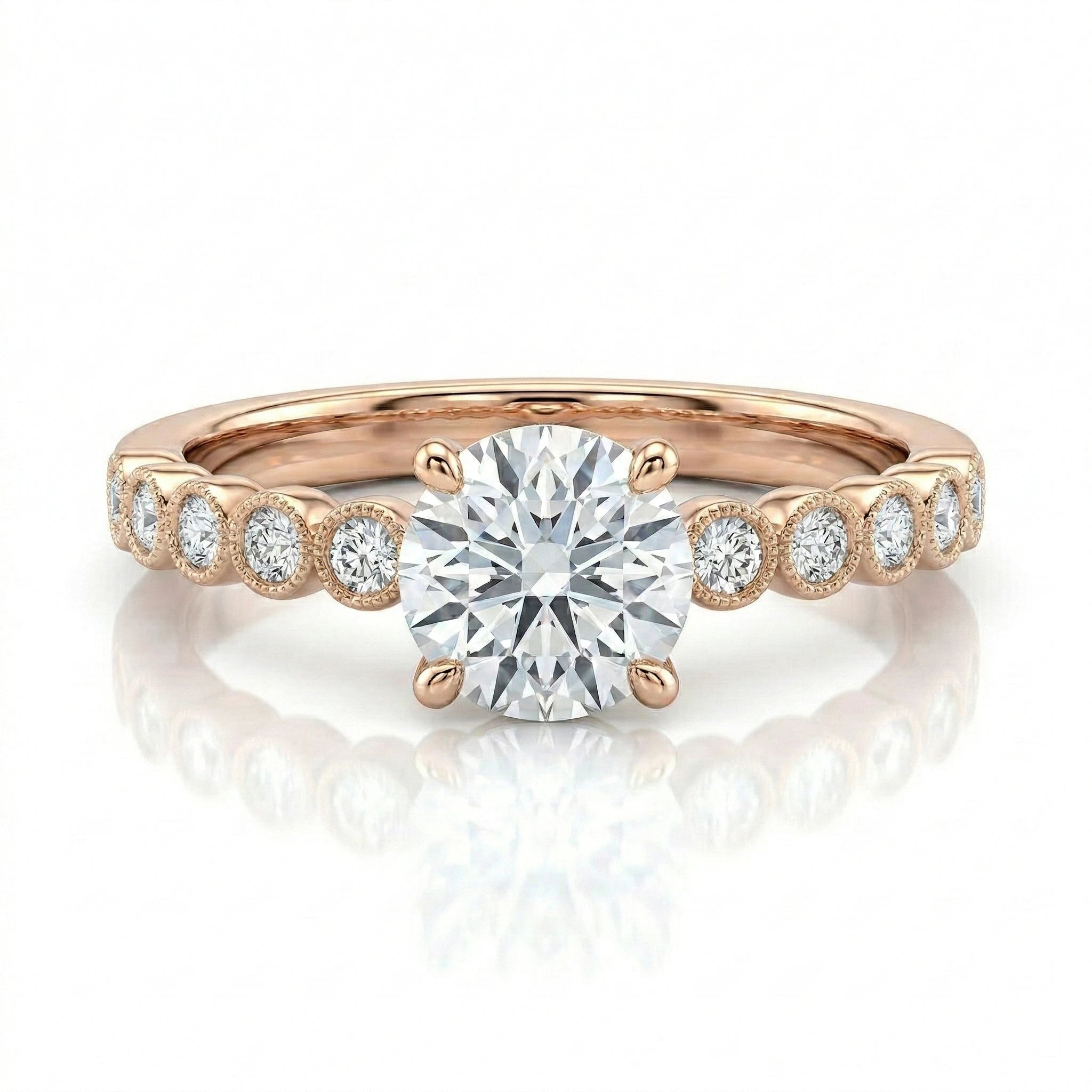0.49ct GIA Round Cut Natural Diamond Engagement Ring, 18K Gold Chloe's Jewellers