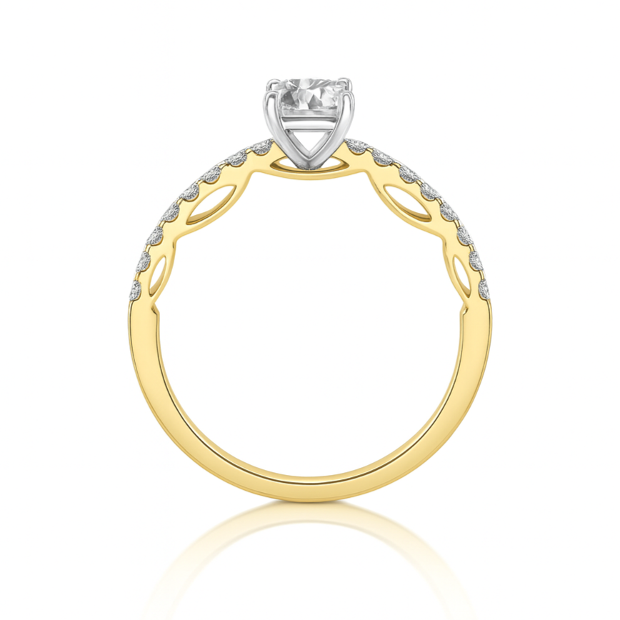 Engagement ring | Art deco engagement ring | 18k yellow gold wedding ring
