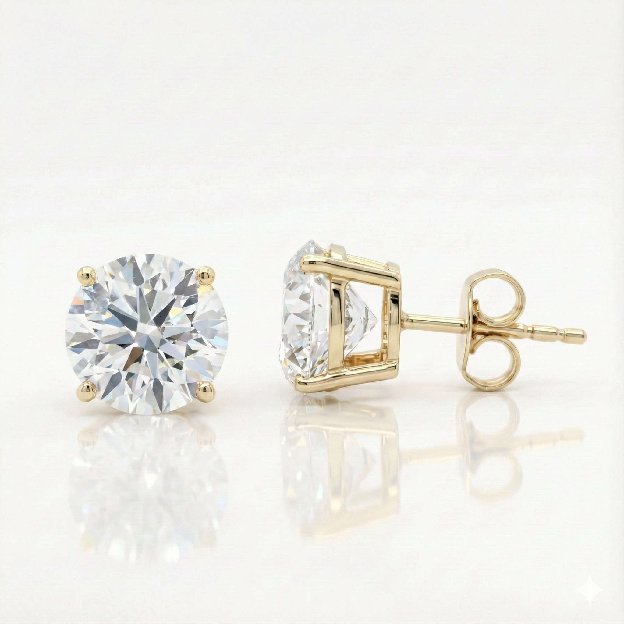 2.57ct Round Cut Lab Diamond Stud Earrings, 18ct White Gold Chloe's Jewellers