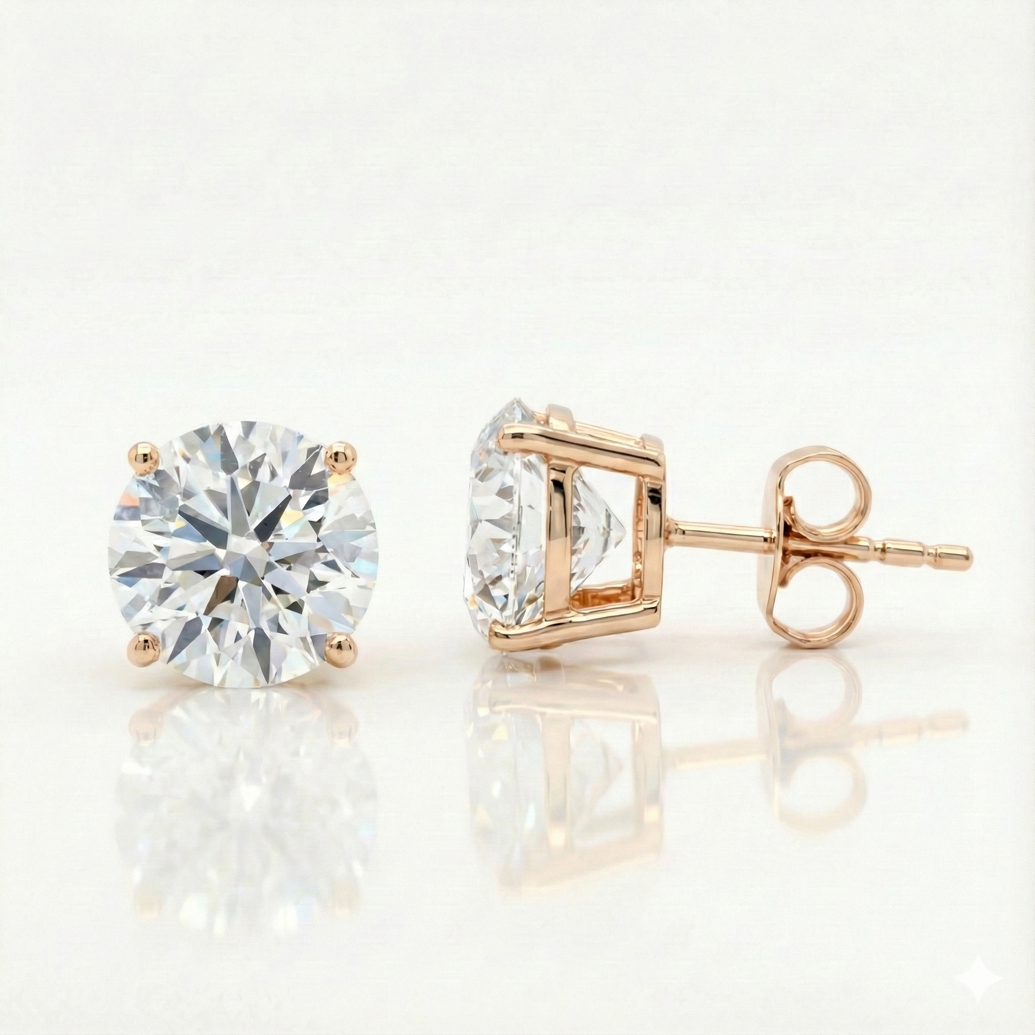 2.57ct Round Cut Lab Diamond Stud Earrings, 18ct White Gold Chloe's Jewellers