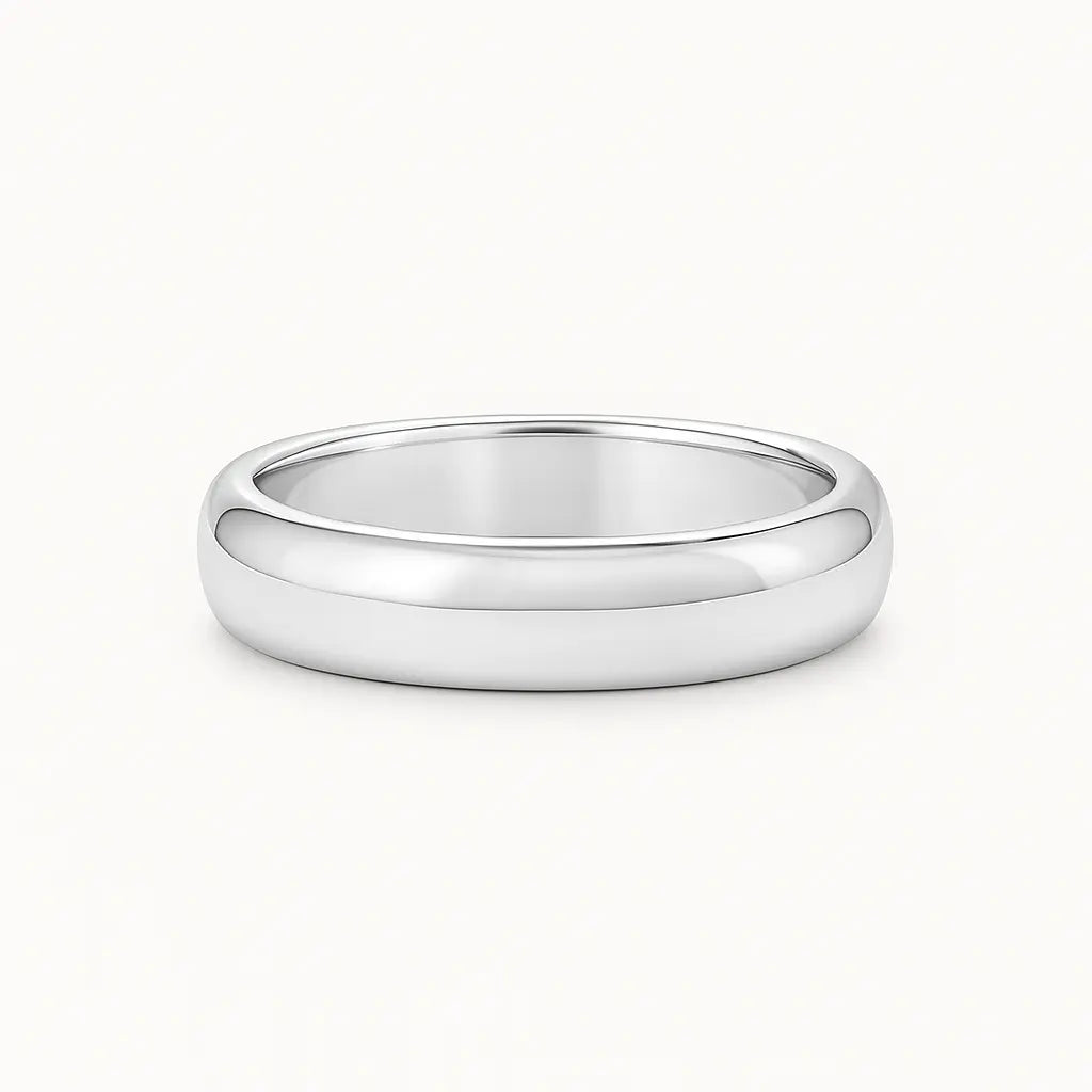 Classic D Shape Platinum Band 5mm Chloe's Jewellers