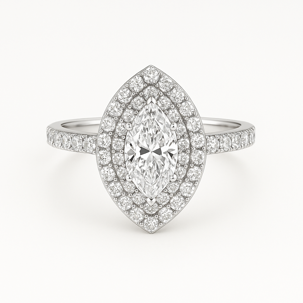 Daisy Marquise Halo Ring
