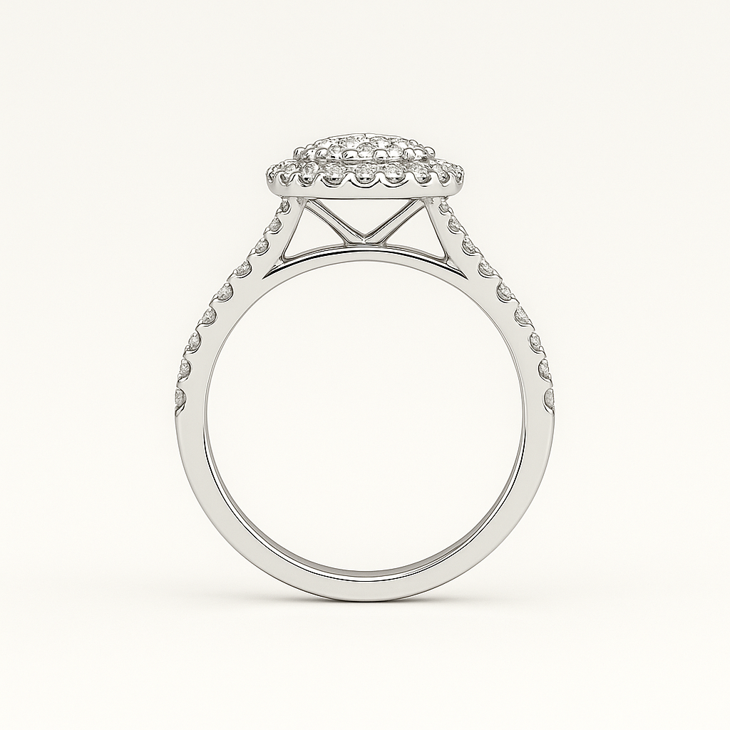 Daisy Double Halo Marquise Cut Diamond Ring