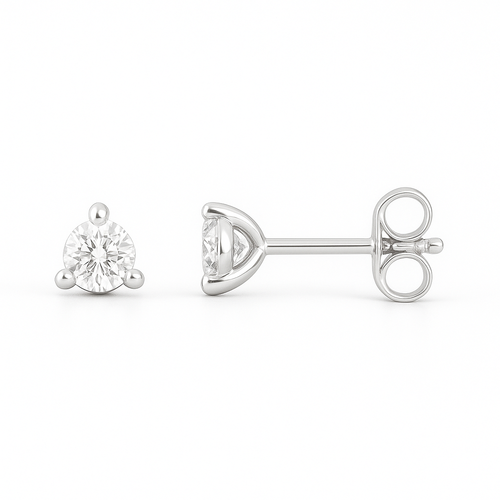 Diamond Stud Earrings 0.28ct 18k White Gold Chloe's Jewellers