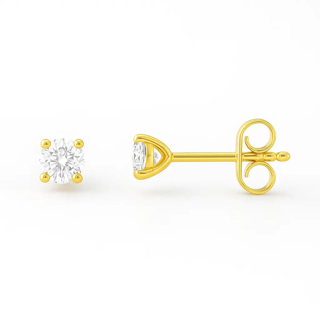 Diamond Stud Earrings 0.28ct 18k Yellow Gold Chloe's Jewellers