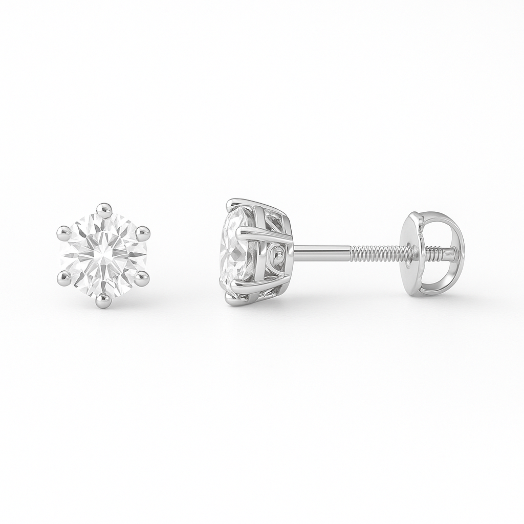 Diamond Stud Earrings 1.40ct 18k White Gold