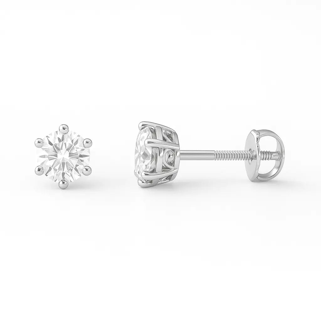 Diamond Stud Earrings 1.40ct 18k White Gold Chloe's Jewellers